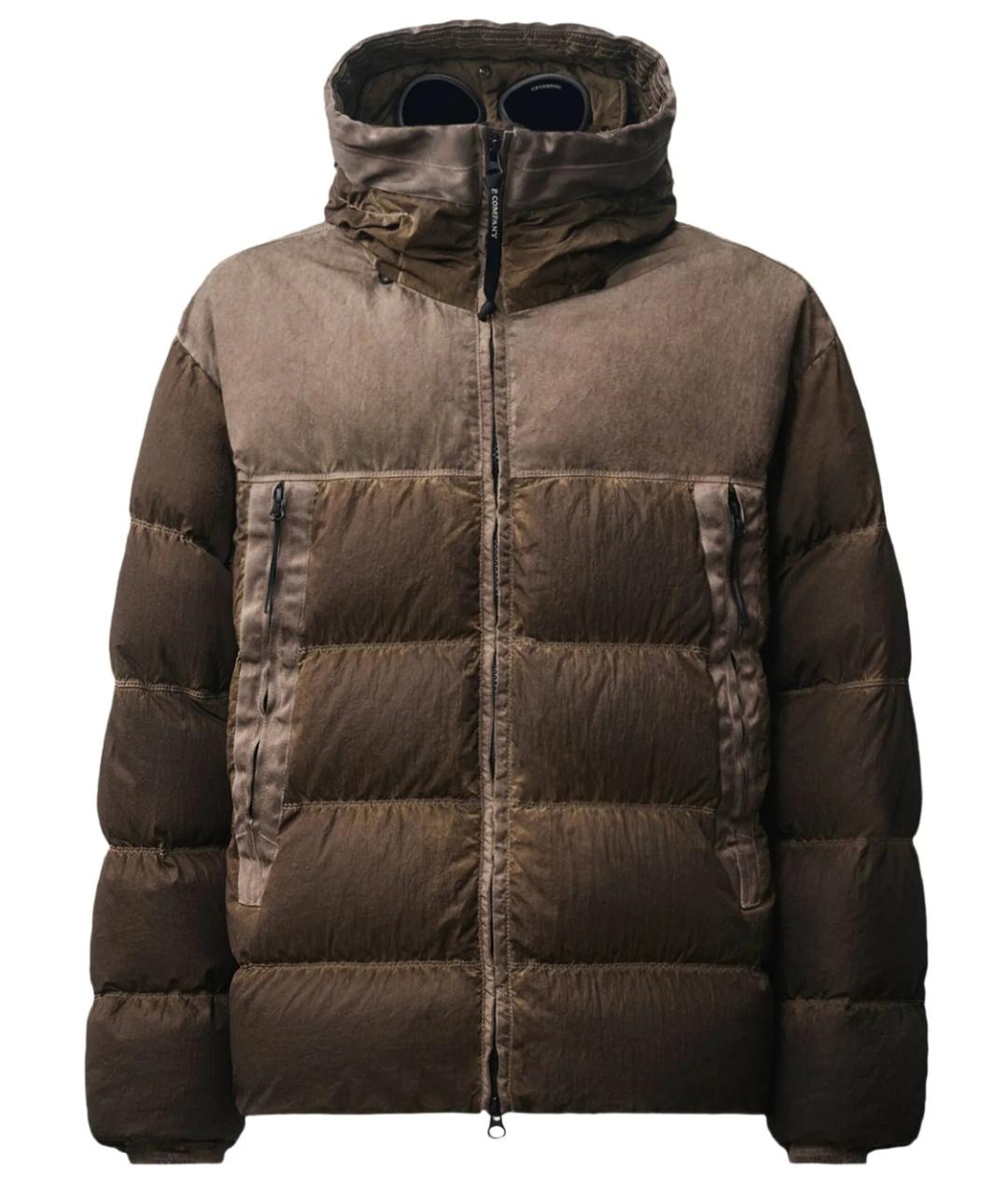 CP COMPANY Коричневый полиамидовый пуховик, фото 1