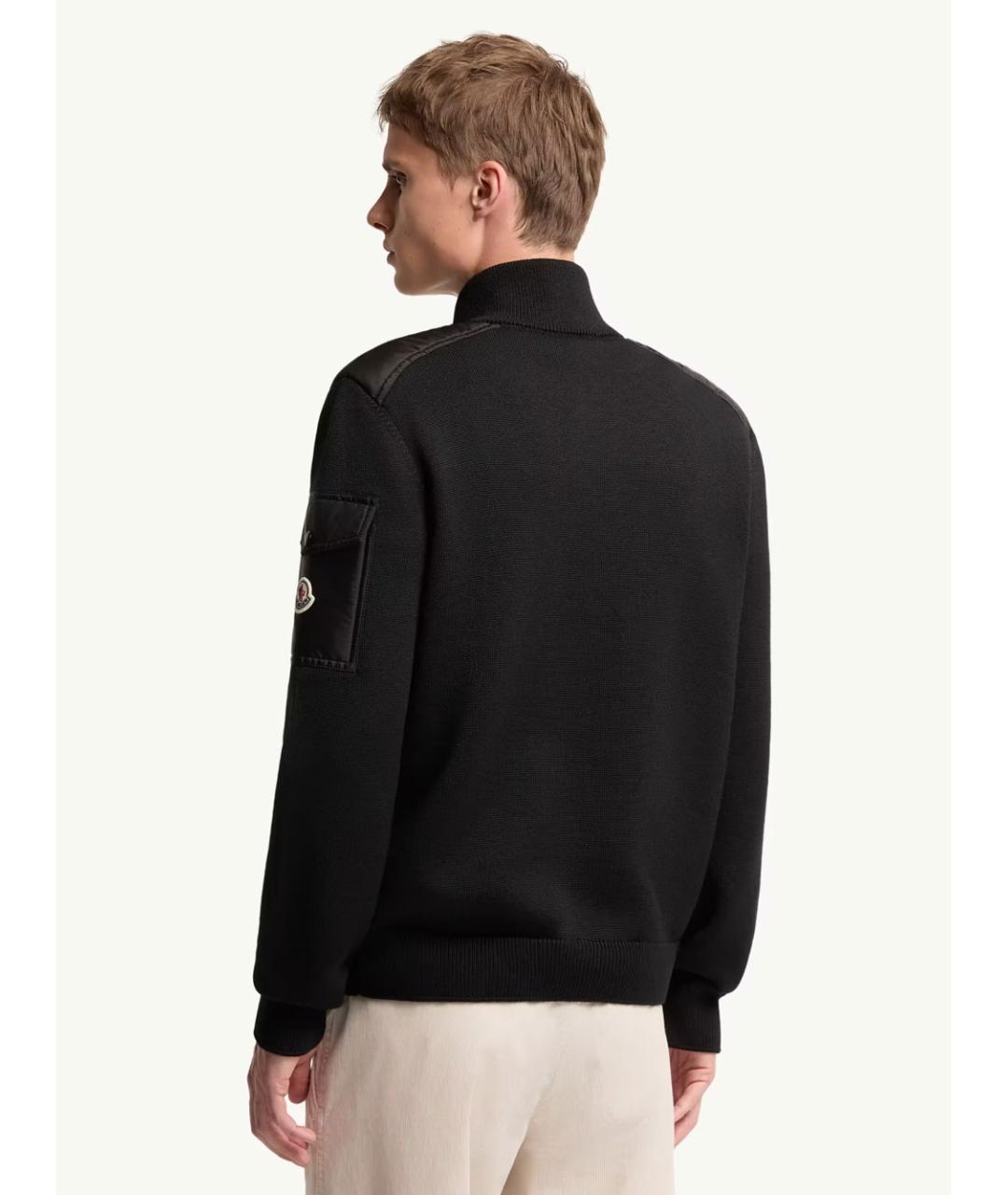MONCLER Черный шерстяной кардиган, фото 5