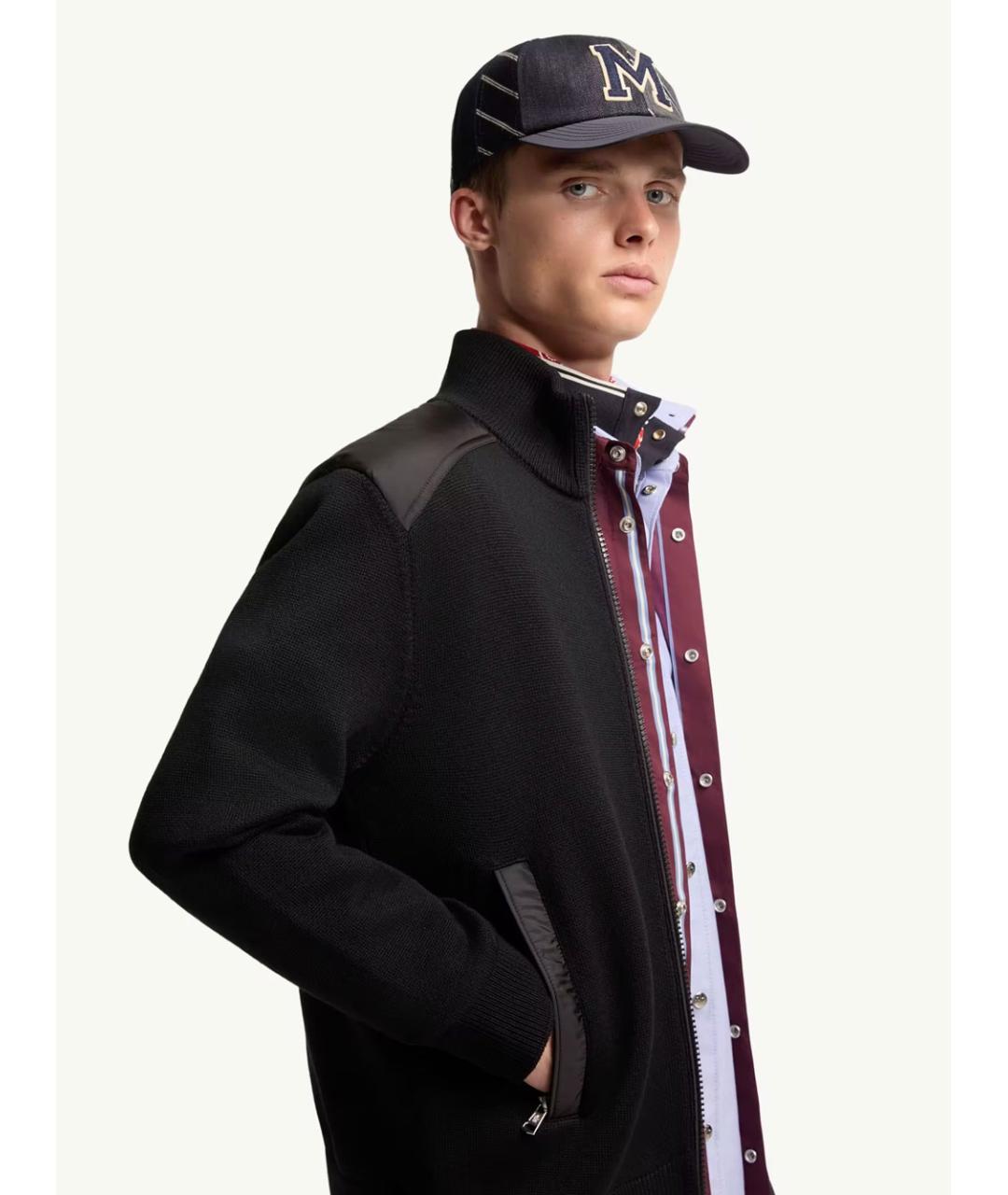 MONCLER Черный шерстяной кардиган, фото 6