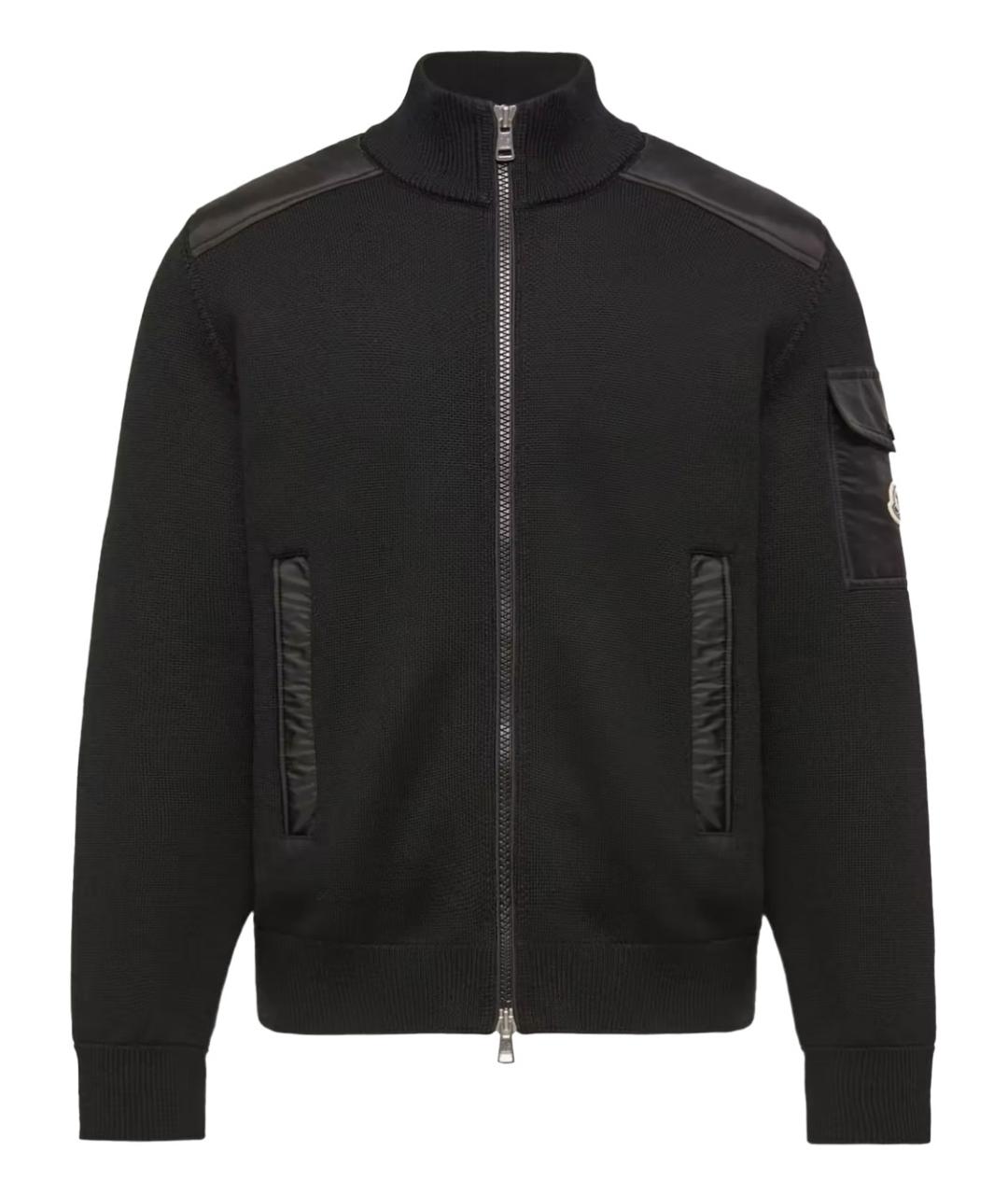 MONCLER Черный шерстяной кардиган, фото 1