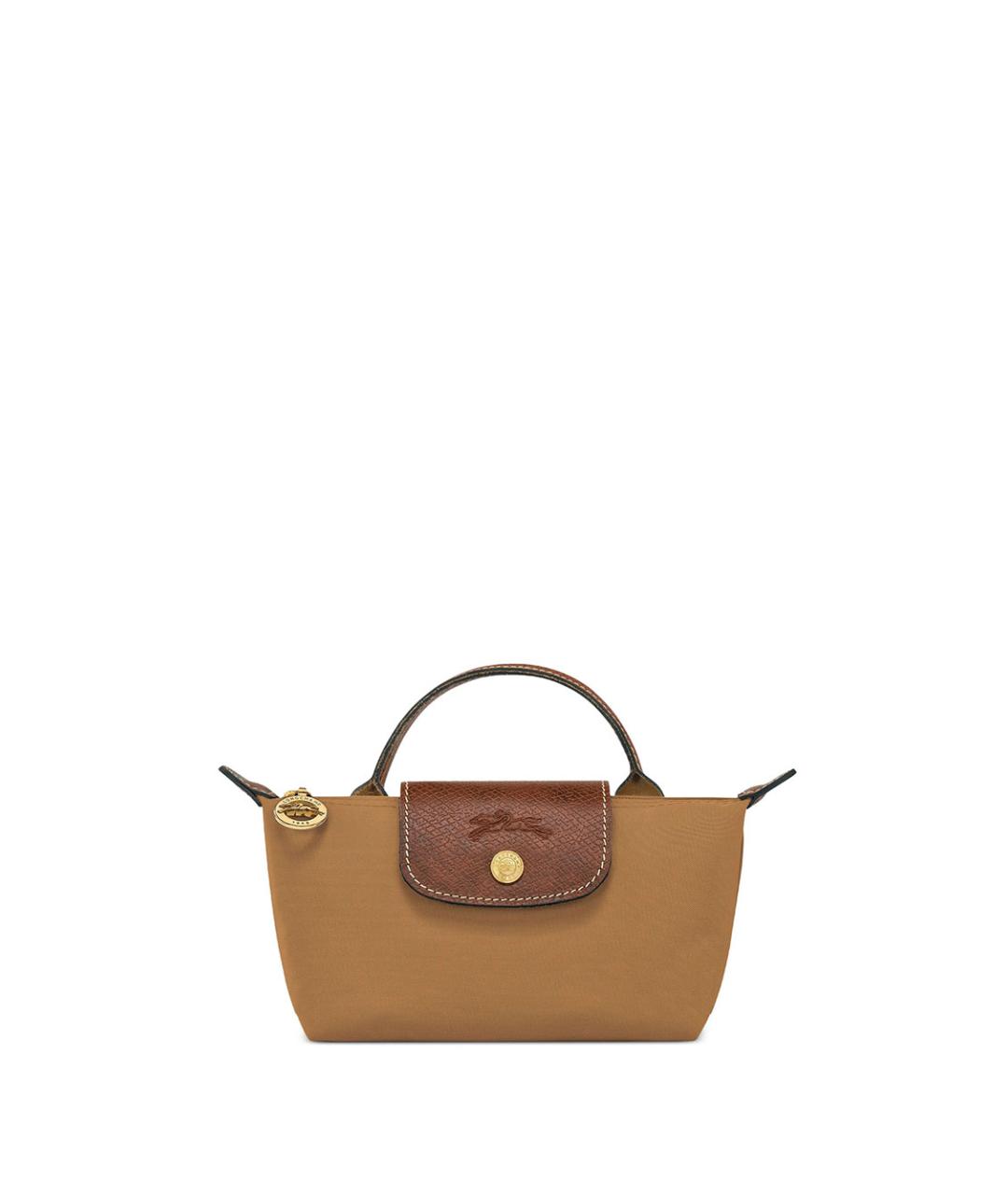 LONGCHAMP Коричневая синтетическая сумка с короткими ручками, фото 1