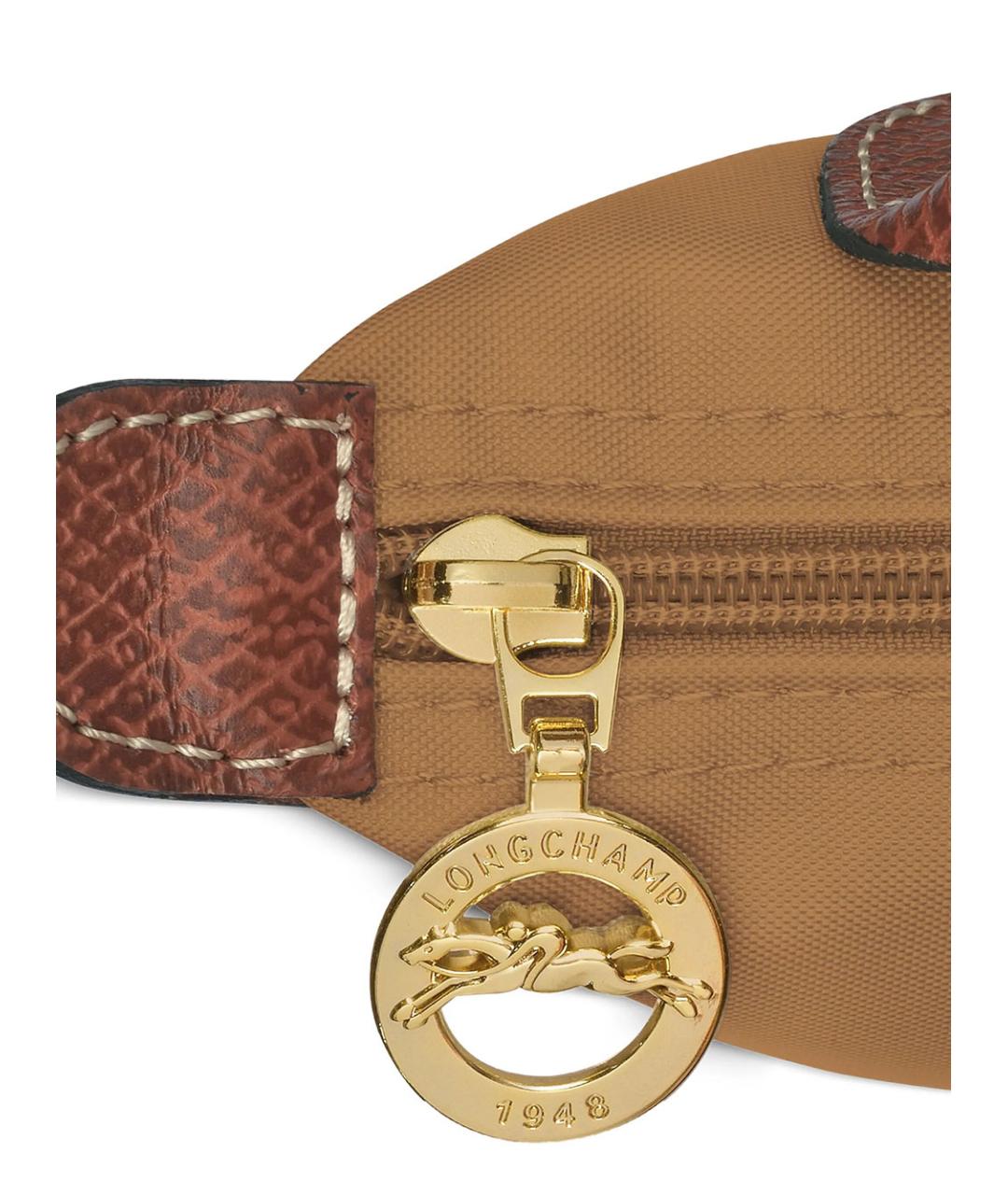 LONGCHAMP Коричневая синтетическая сумка с короткими ручками, фото 6