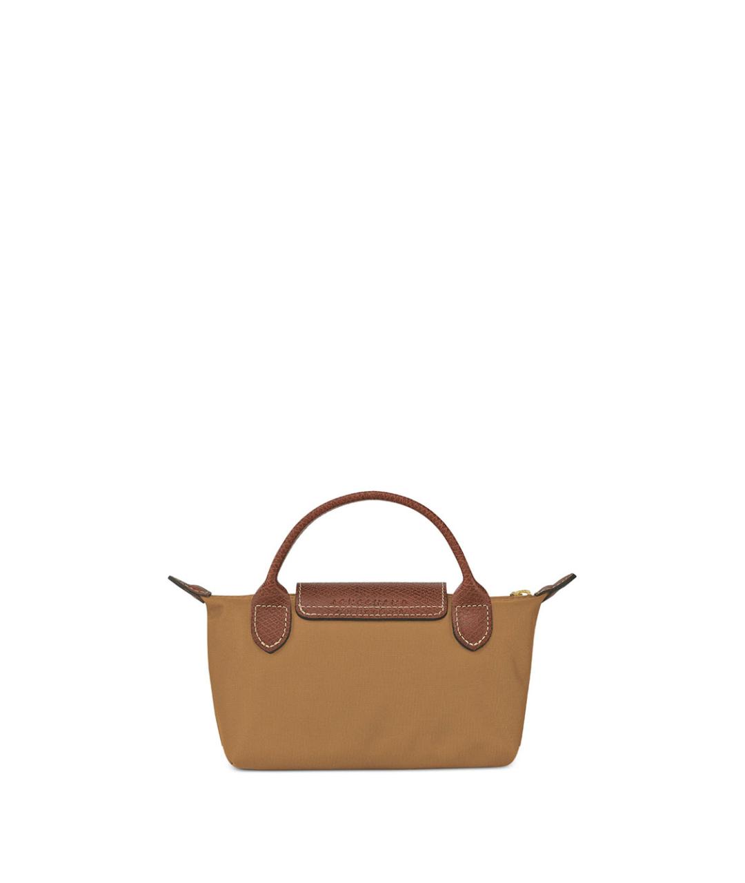 LONGCHAMP Коричневая синтетическая сумка с короткими ручками, фото 3