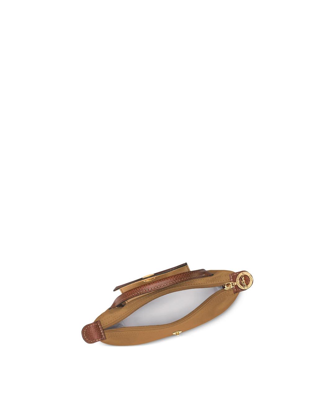 LONGCHAMP Коричневая синтетическая сумка с короткими ручками, фото 5