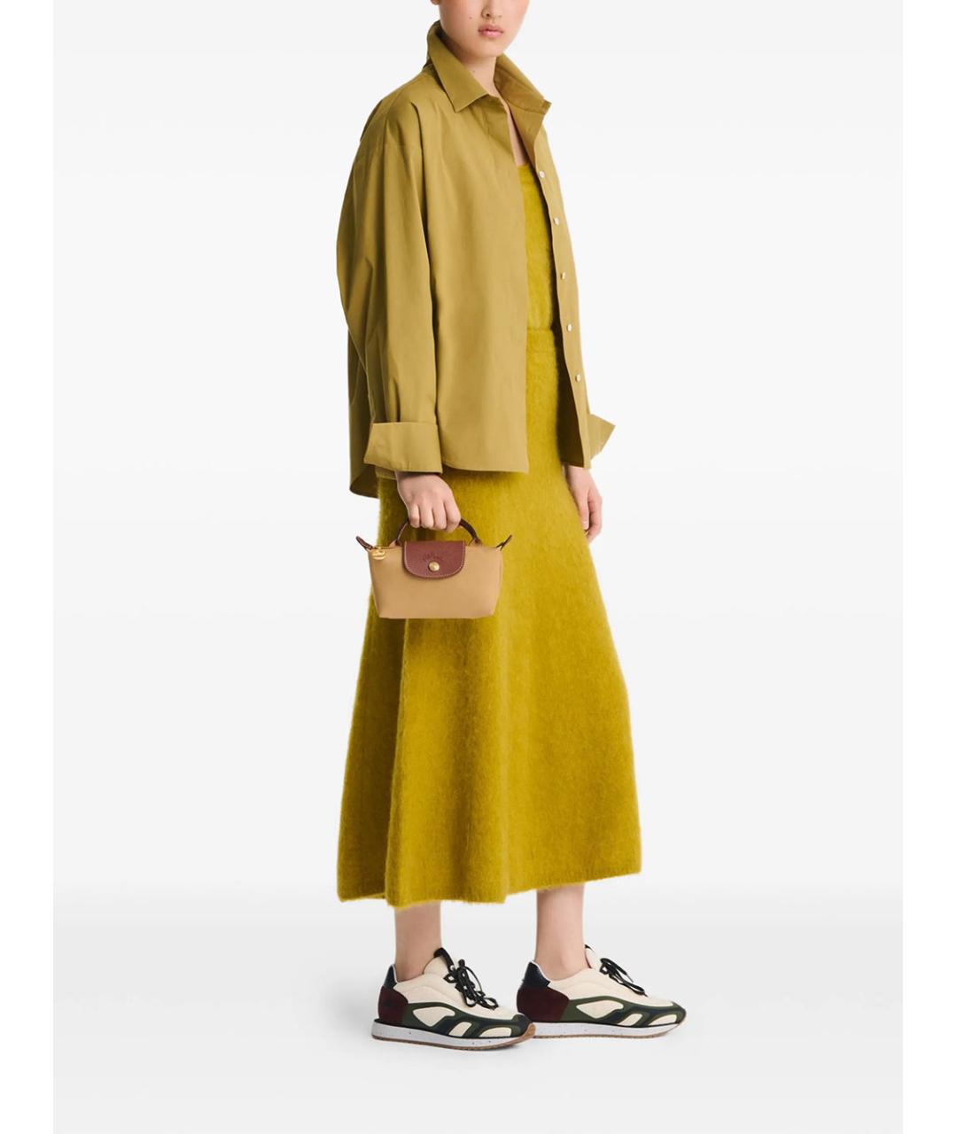 LONGCHAMP Коричневая синтетическая сумка с короткими ручками, фото 2