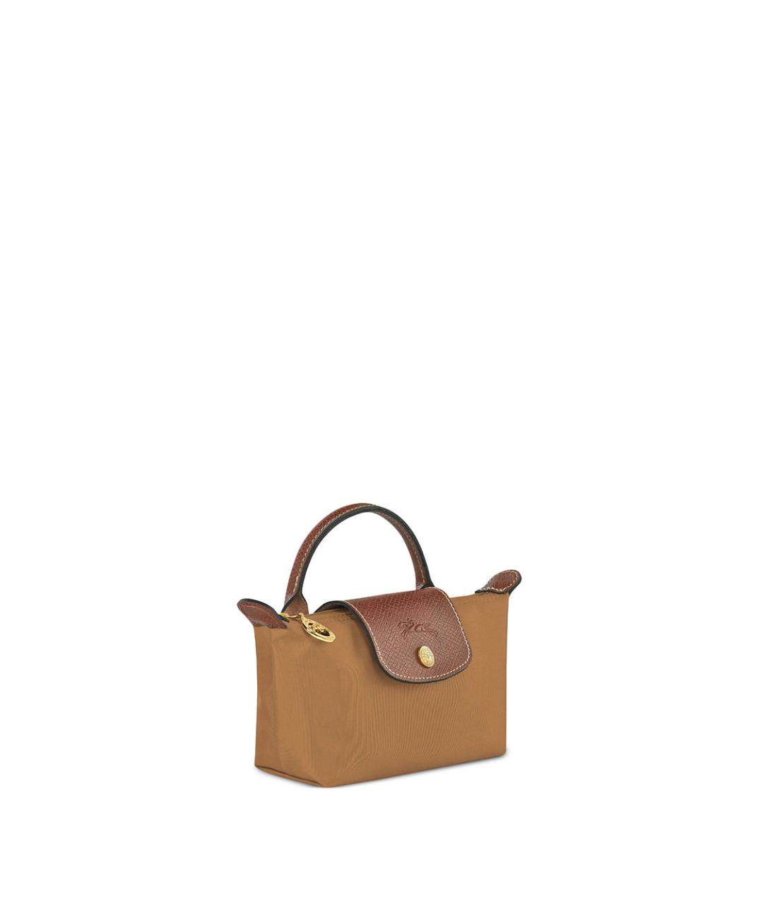 LONGCHAMP Коричневая синтетическая сумка с короткими ручками, фото 4