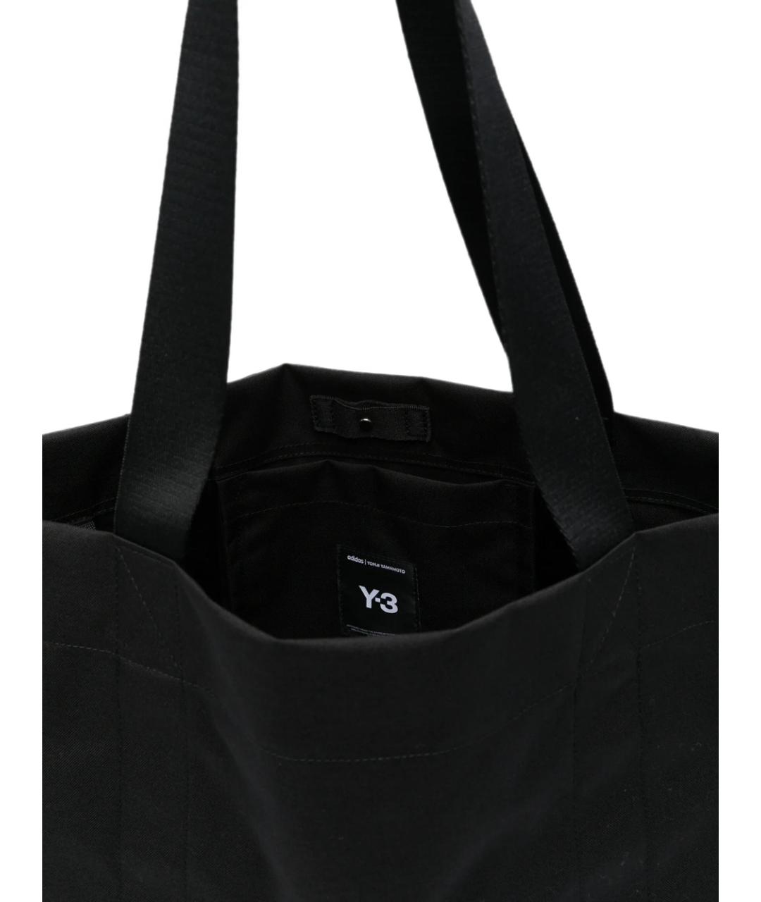 Y-3 Черная синтетическая сумка тоут, фото 4