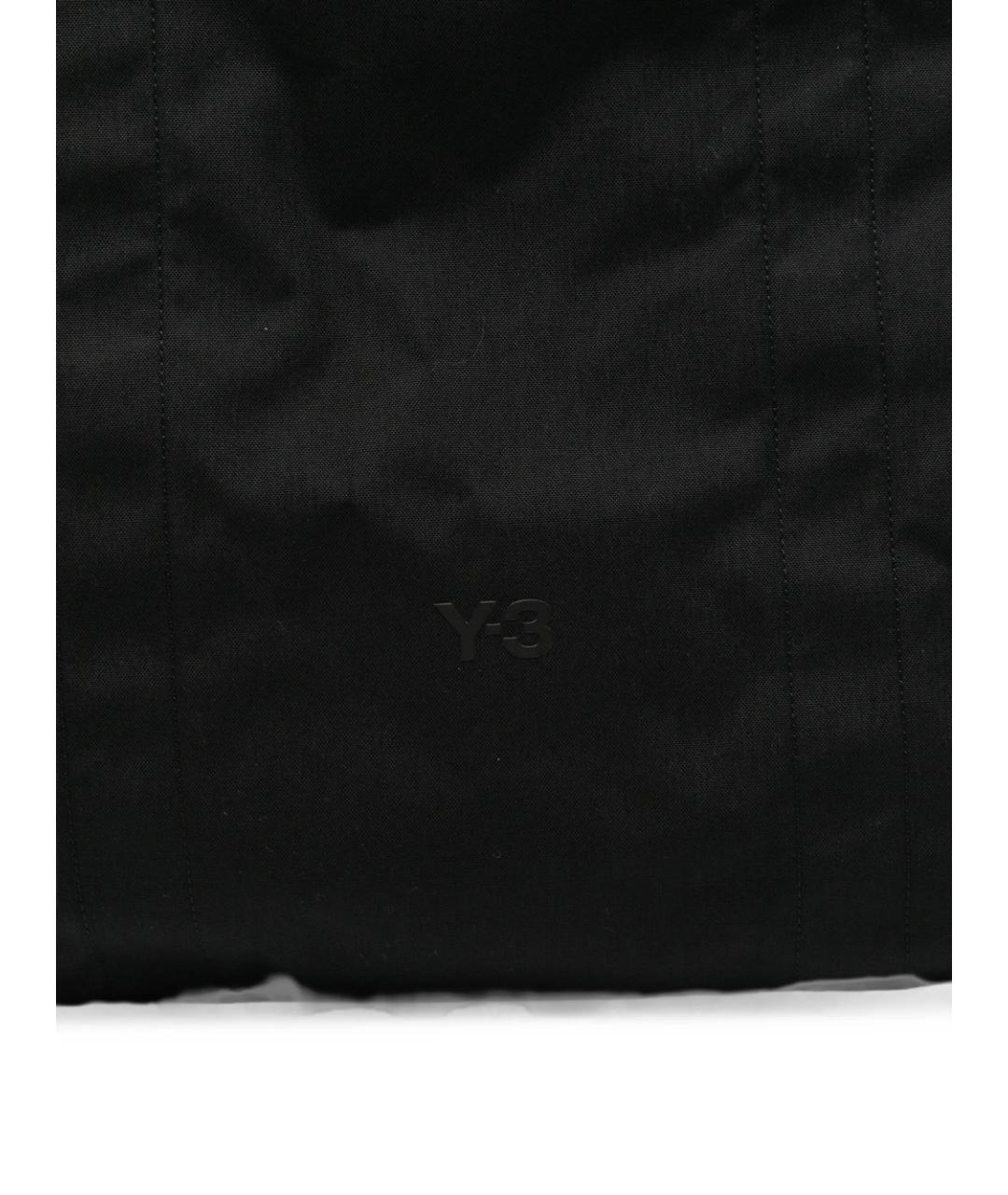 Y-3 Черная синтетическая сумка тоут, фото 5