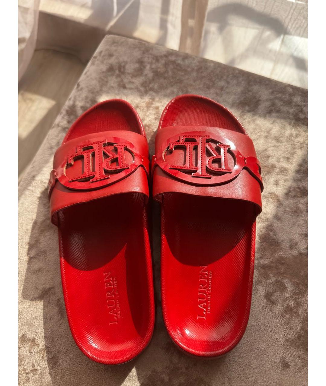 RALPH LAUREN Красные шлепанцы, фото 3