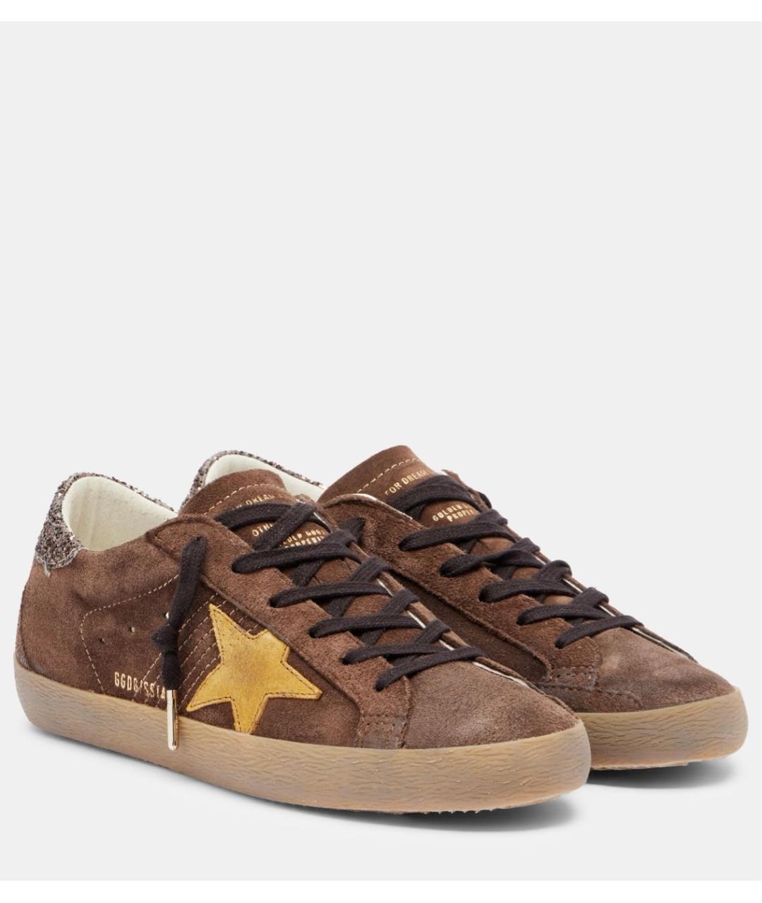 GOLDEN GOOSE Коричневые замшевые кроссовки, фото 2