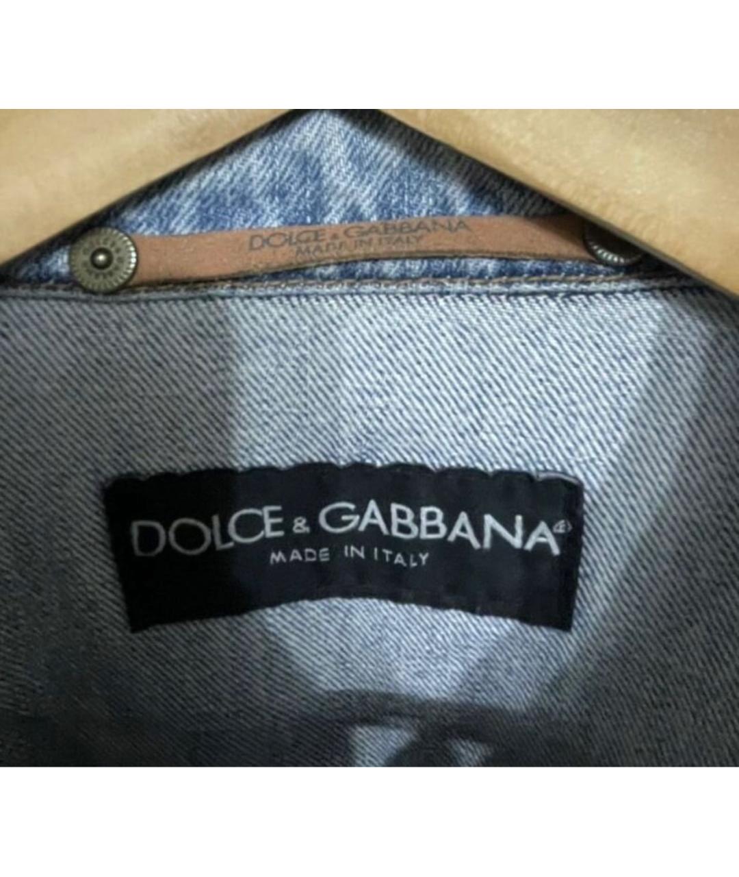 DOLCE&GABBANA Темно-синяя деним куртка, фото 3