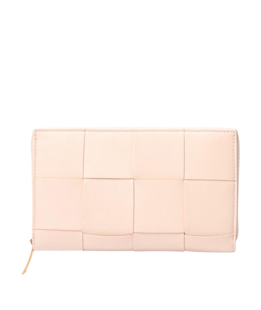 BOTTEGA VENETA Розовый кожаный кошелек, фото 1