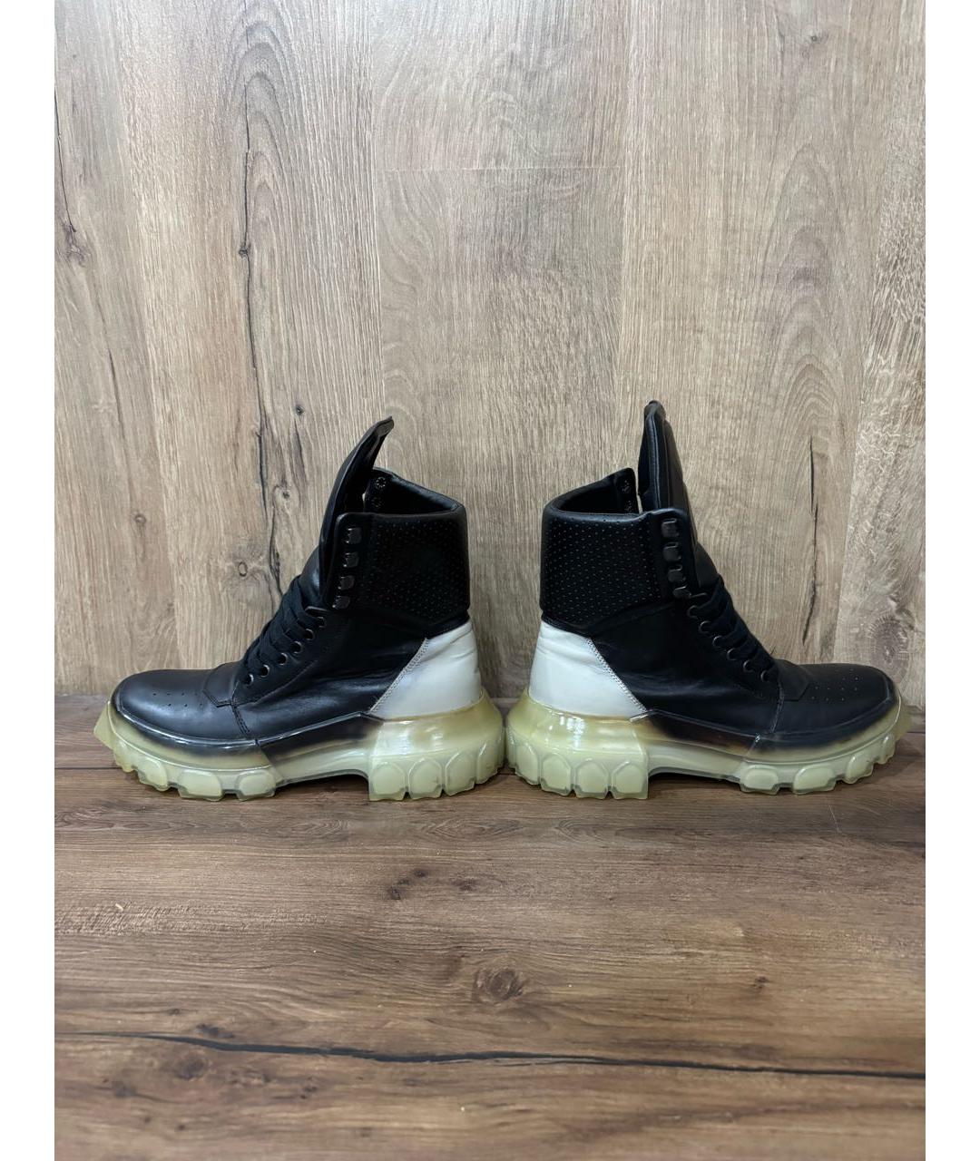 RICK OWENS Черные кожаные высокие ботинки, фото 5