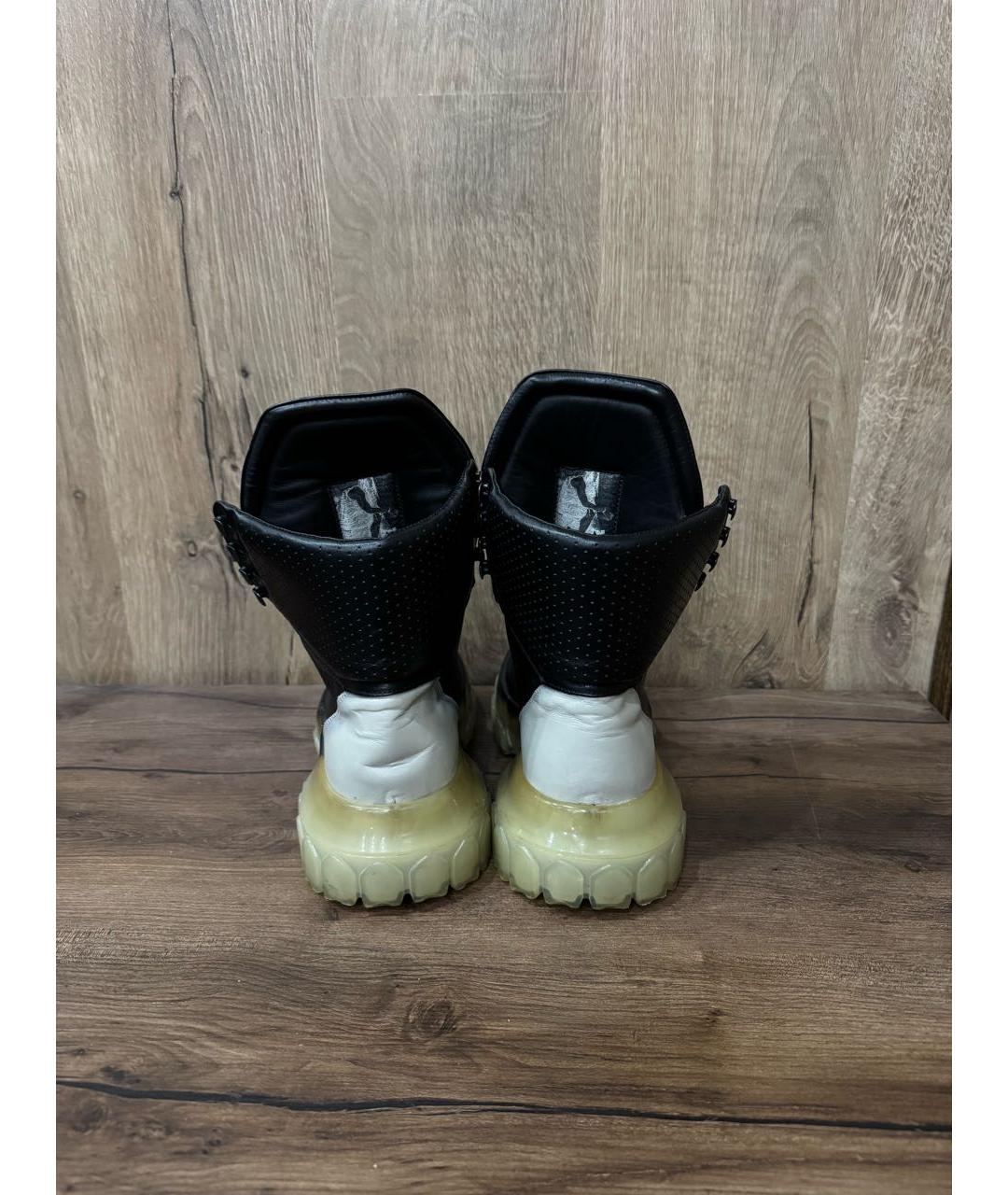 RICK OWENS Черные кожаные высокие ботинки, фото 4