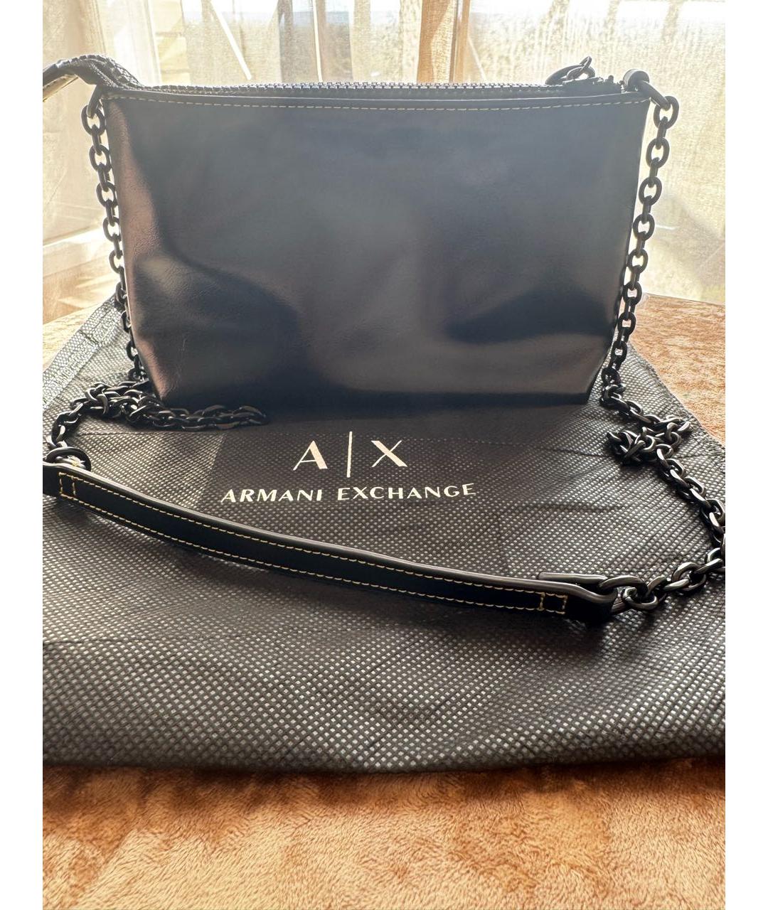ARMANI EXCHANGE Черная сумка через плечо из искусственной кожи, фото 3