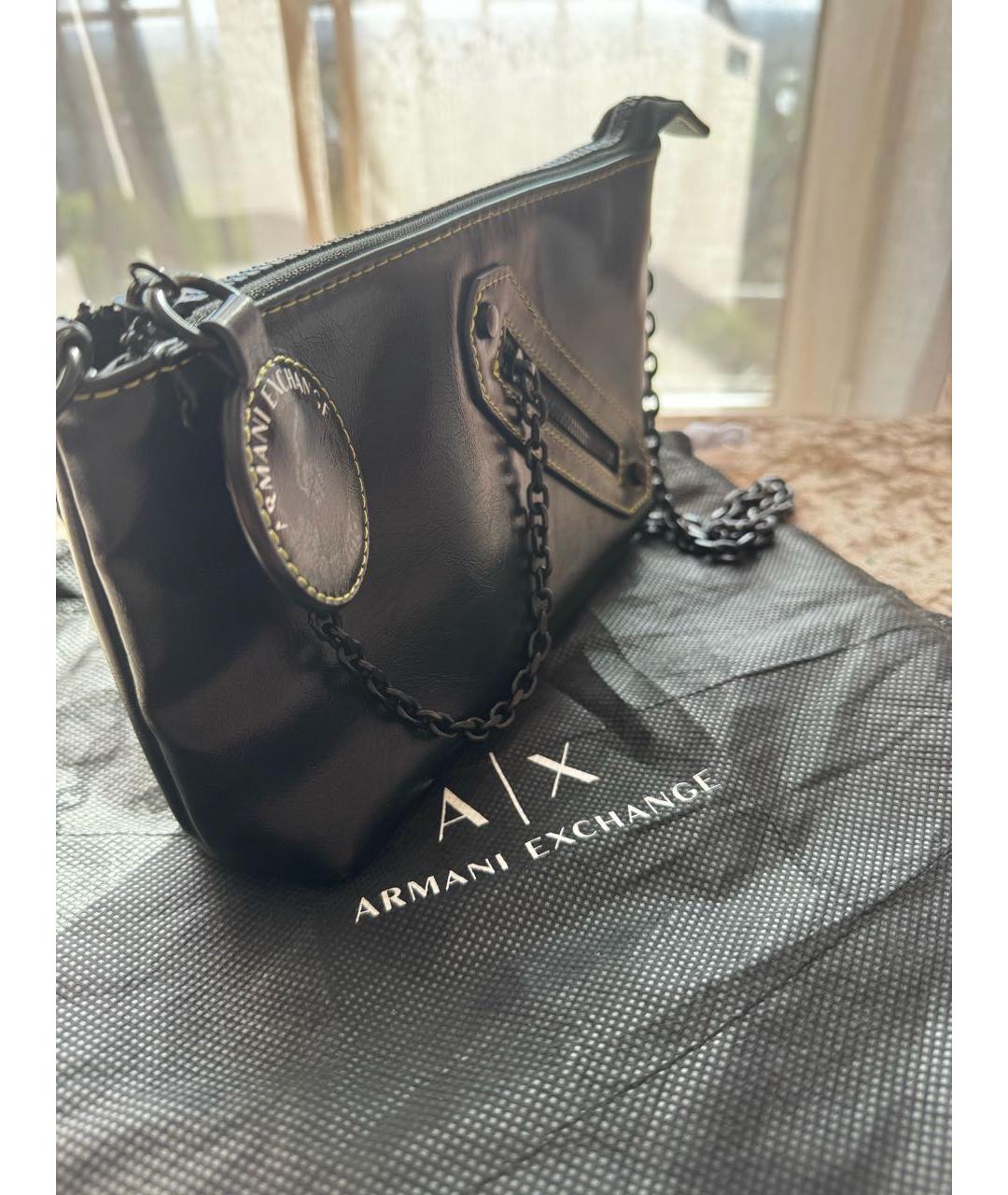 ARMANI EXCHANGE Черная сумка через плечо из искусственной кожи, фото 2