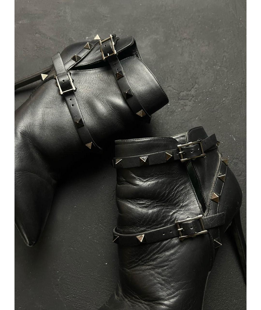 VALENTINO Черные кожаные ботильоны, фото 3