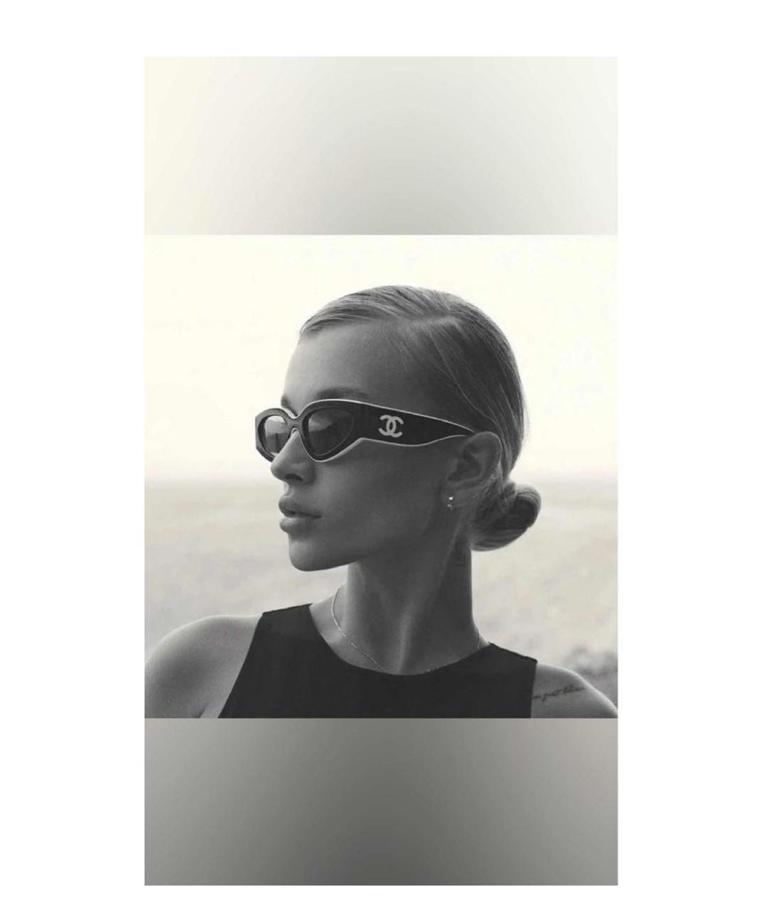 CHANEL Черные пластиковые солнцезащитные очки, фото 3