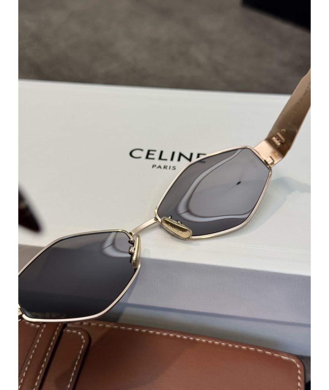 CELINE Фиолетовые металлические солнцезащитные очки, фото 5