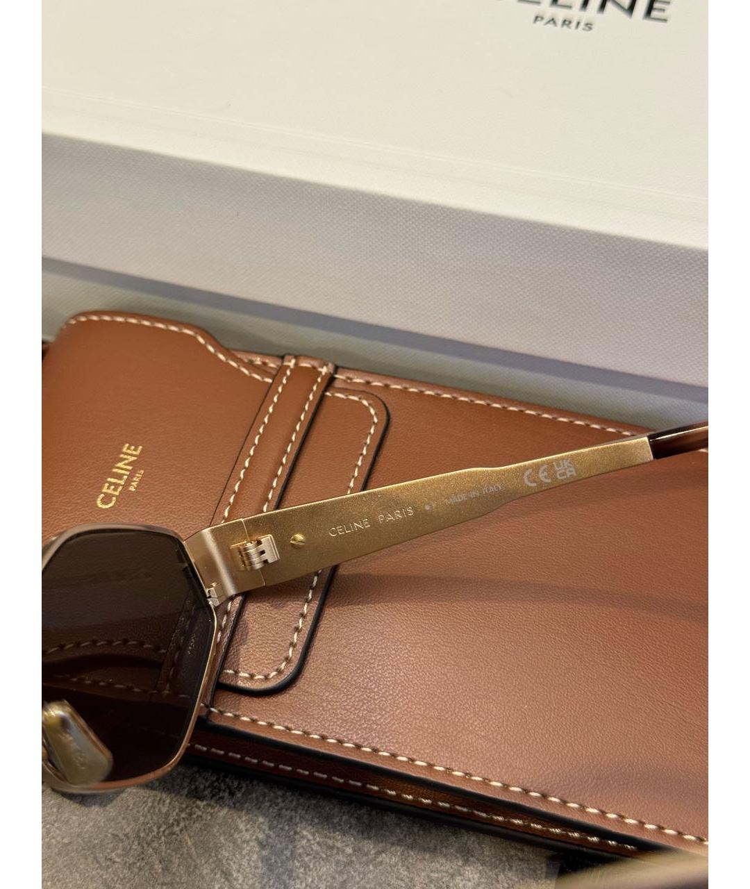 CELINE Фиолетовые металлические солнцезащитные очки, фото 7