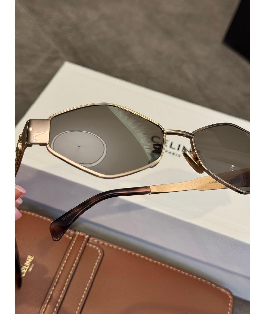 CELINE Фиолетовые металлические солнцезащитные очки, фото 6
