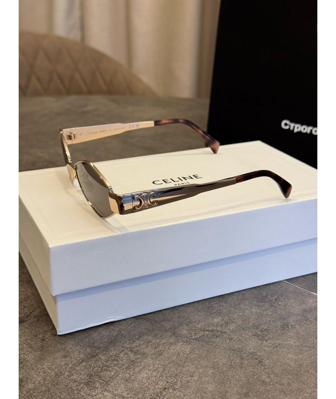 CELINE Фиолетовые металлические солнцезащитные очки, фото 3