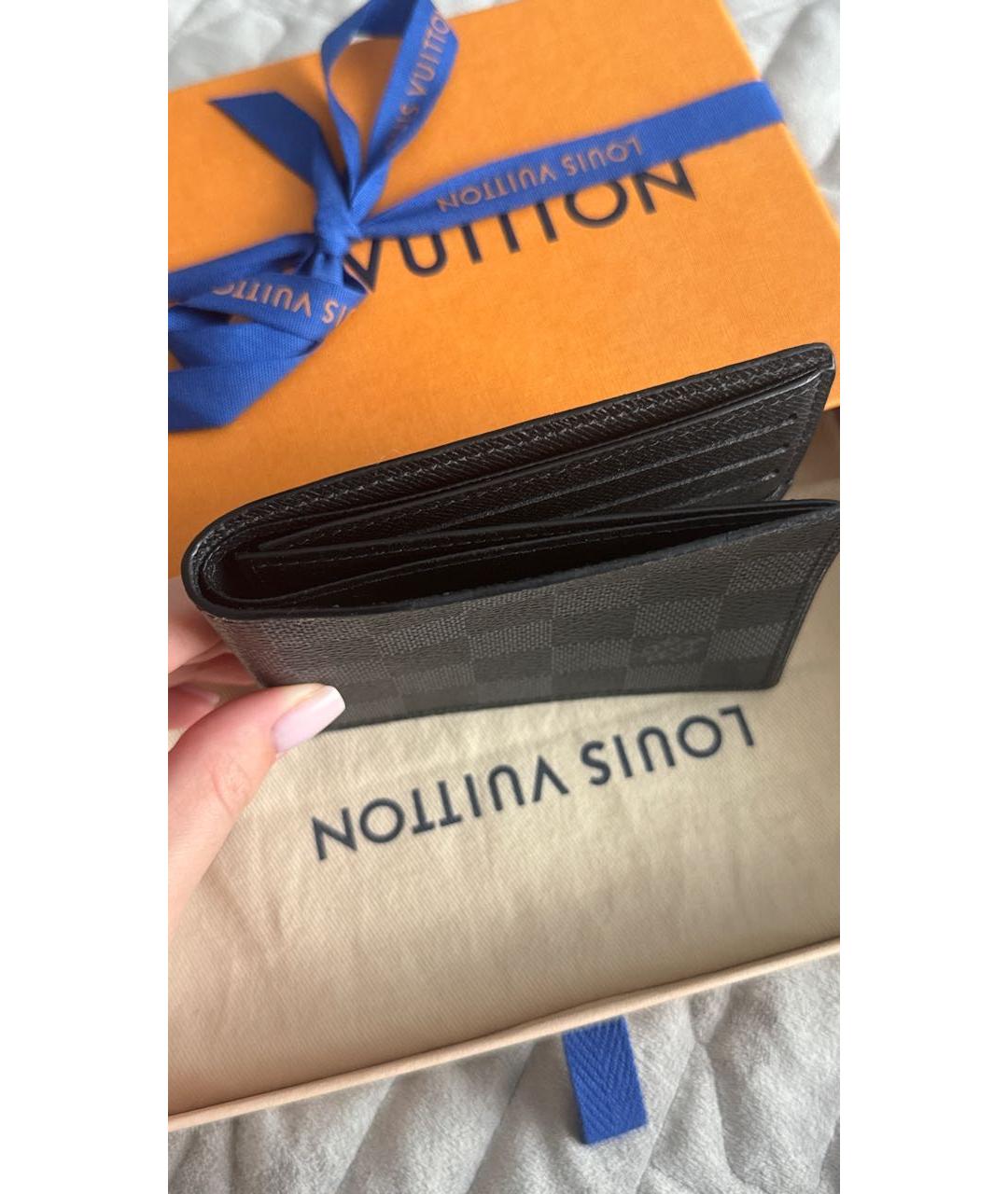 LOUIS VUITTON Антрацитовый кошелек, фото 4