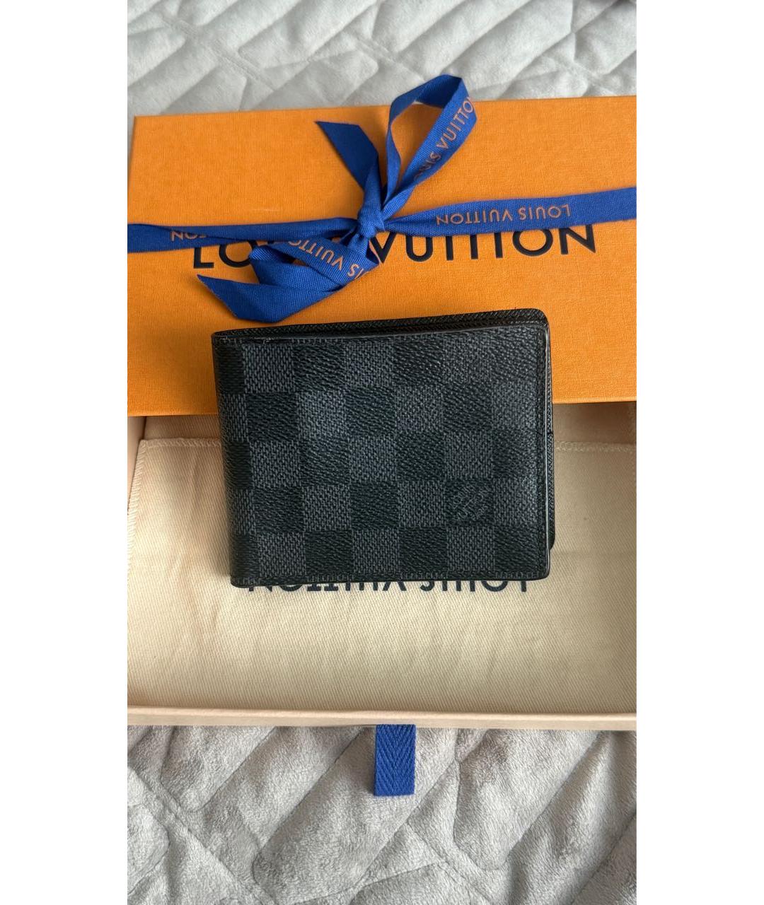 LOUIS VUITTON Антрацитовый кошелек, фото 8