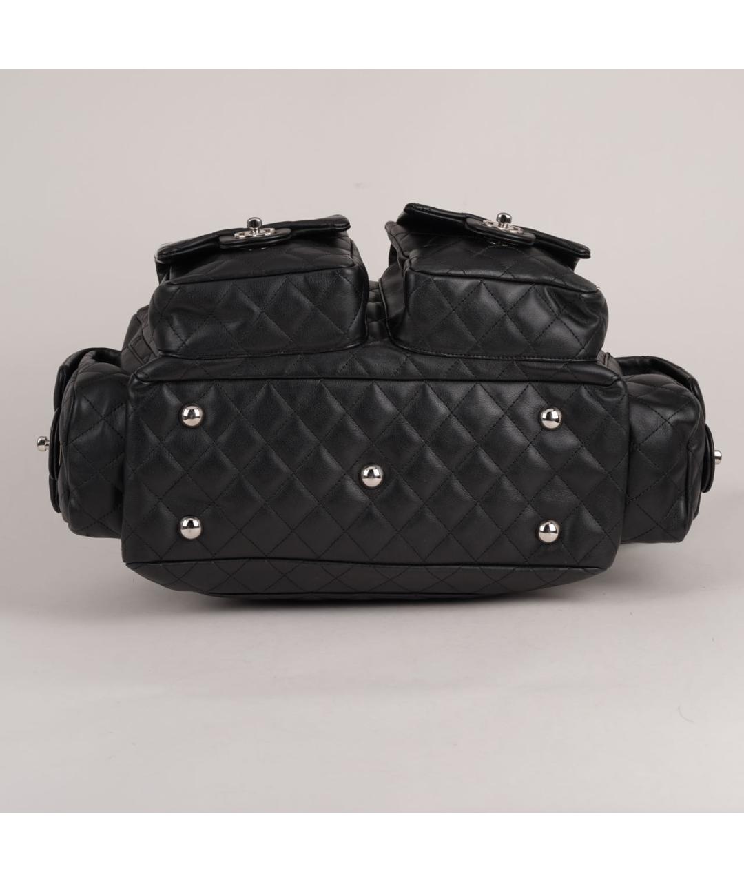CHANEL Черная кожаная сумка с короткими ручками, фото 5
