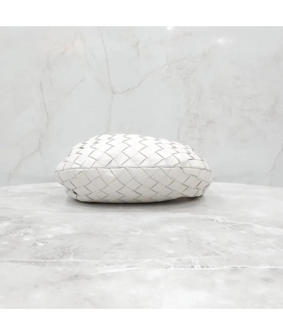 BOTTEGA VENETA Белая кожаная сумка с короткими ручками, фото 8