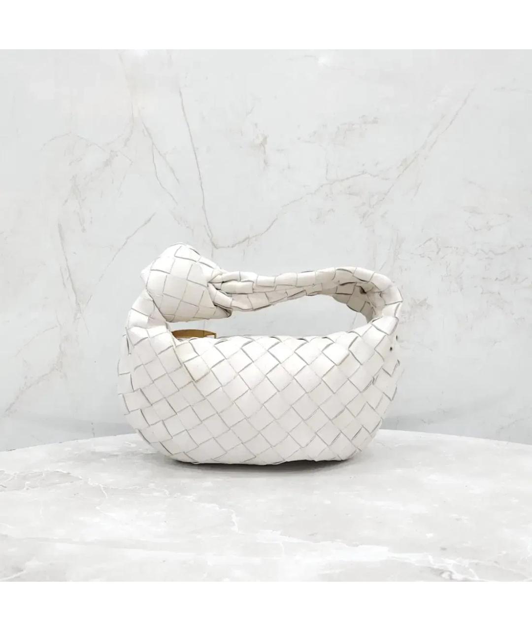 BOTTEGA VENETA Белая кожаная сумка с короткими ручками, фото 2