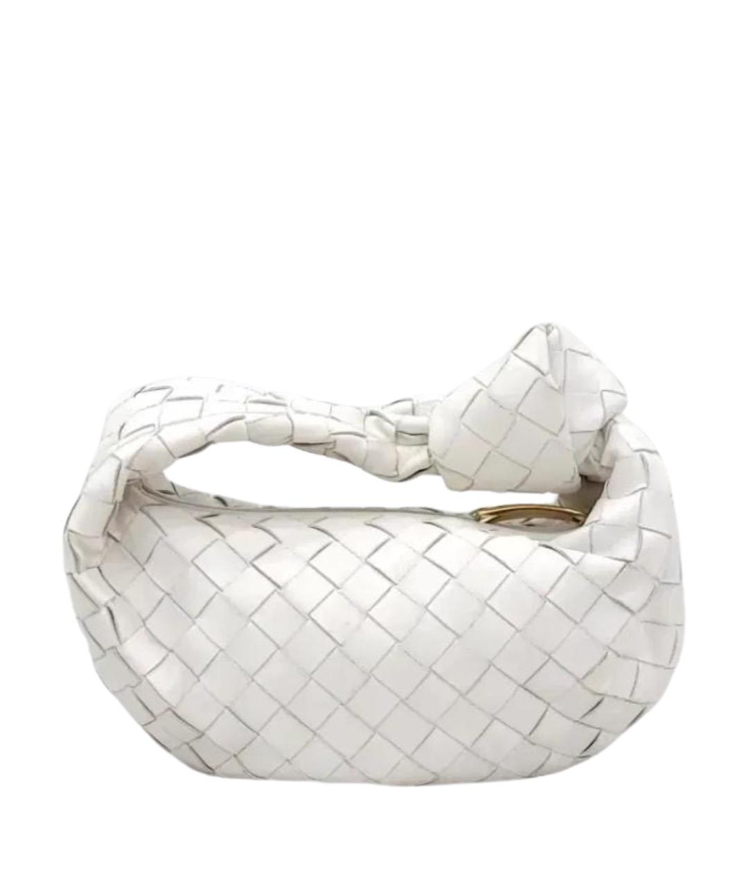 BOTTEGA VENETA Белая кожаная сумка с короткими ручками, фото 1