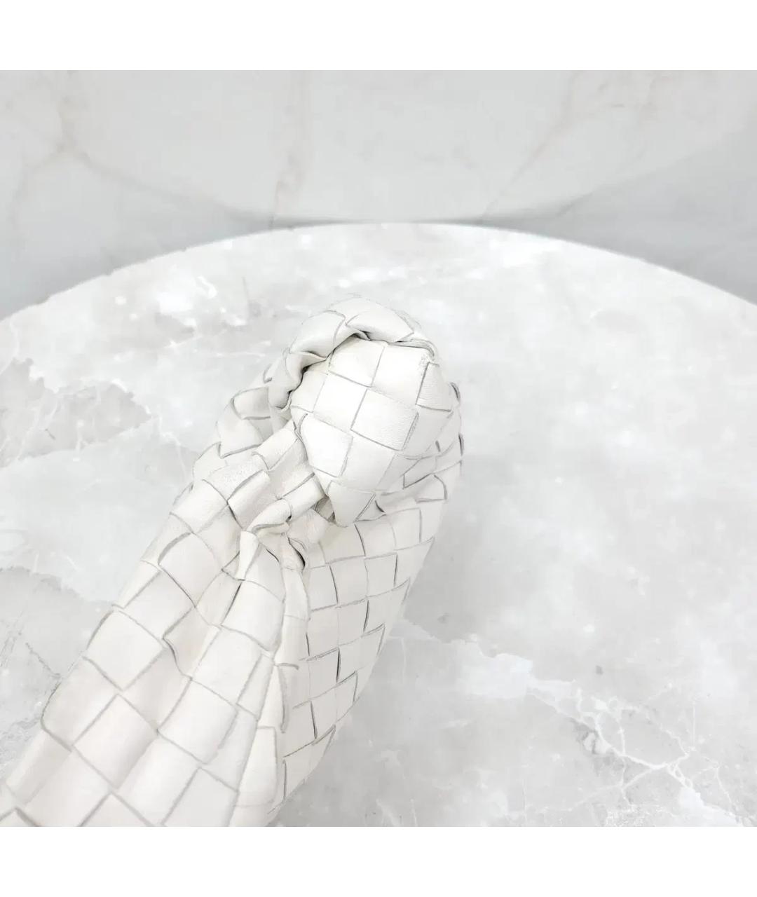 BOTTEGA VENETA Белая кожаная сумка с короткими ручками, фото 5