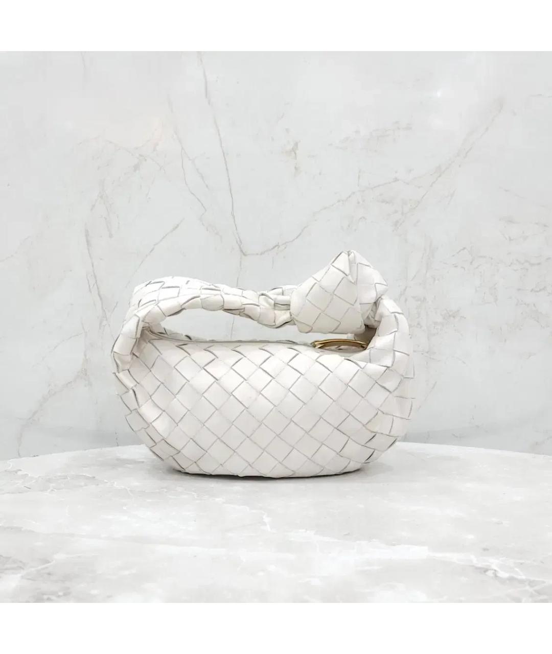 BOTTEGA VENETA Белая кожаная сумка с короткими ручками, фото 9