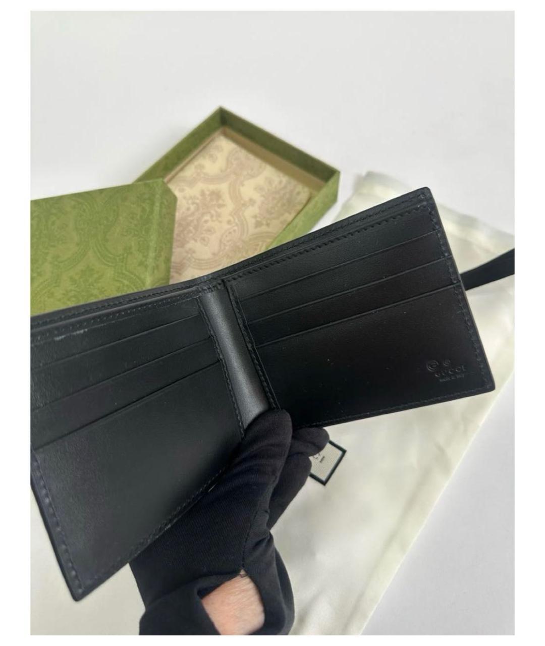 GUCCI Черный кожаный кошелек, фото 3