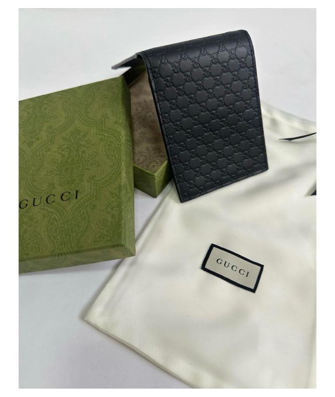 GUCCI Черный кожаный кошелек, фото 4