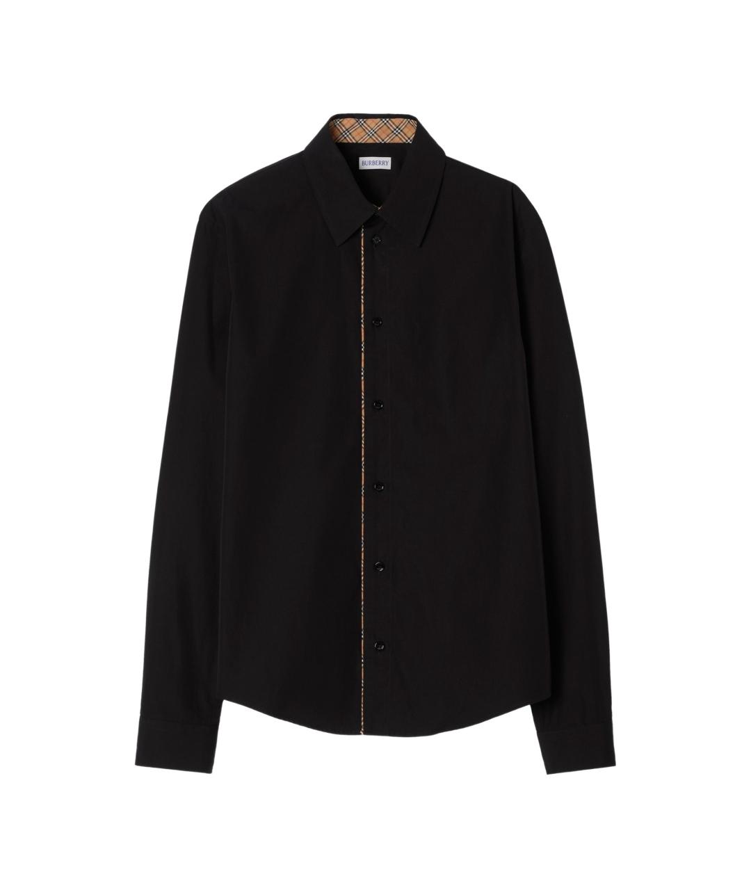 BURBERRY Черная хлопковая кэжуал рубашка, фото 1