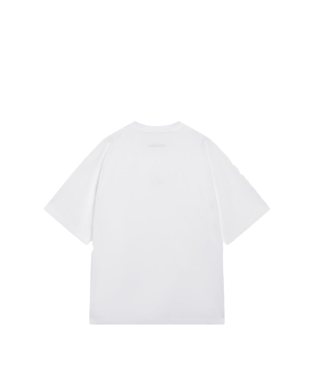 BALENCIAGA Белая хлопковая футболка, фото 2