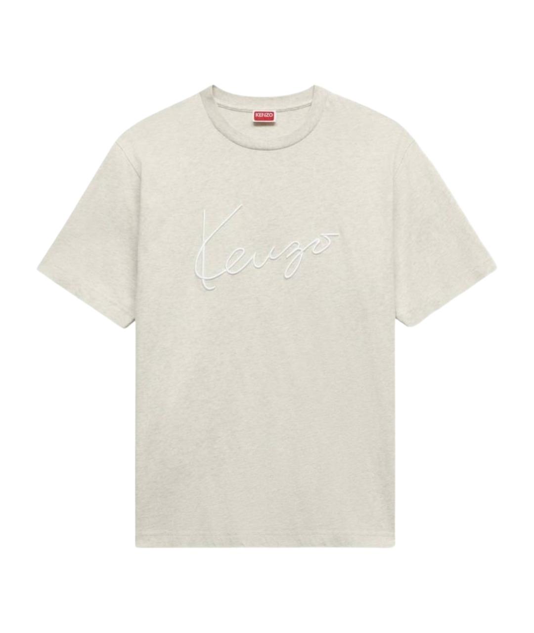 KENZO Серая хлопковая футболка, фото 1