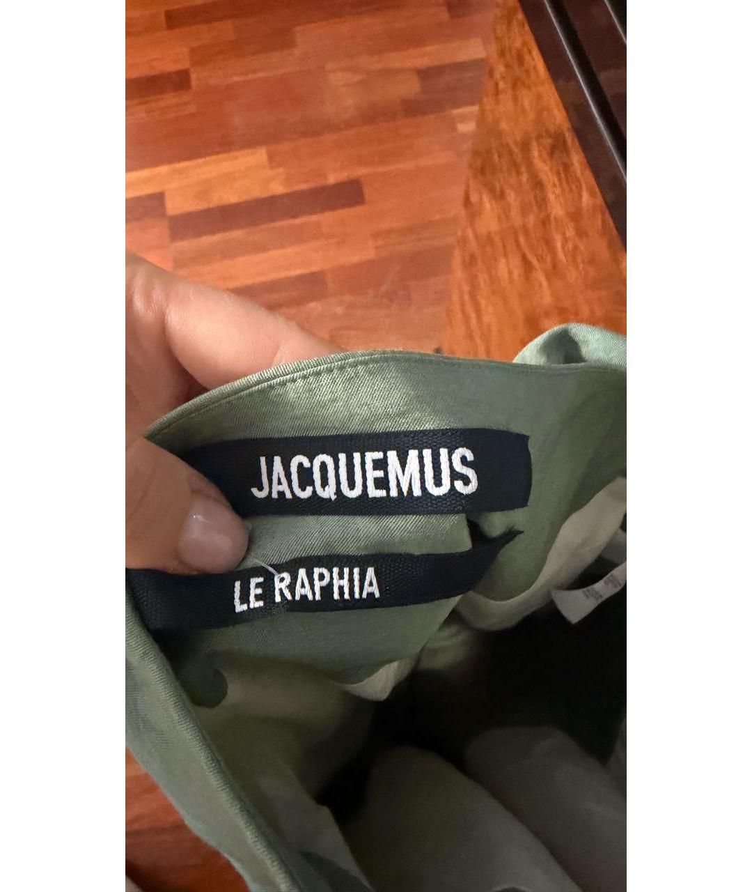 JACQUEMUS Зеленое вискозное коктейльное платье, фото 3