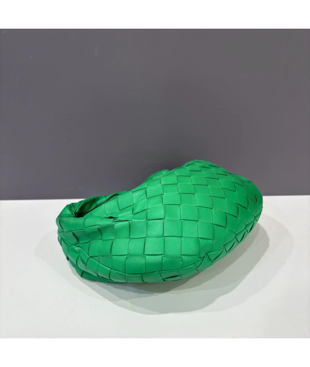 BOTTEGA VENETA Зеленая кожаная сумка с короткими ручками, фото 6