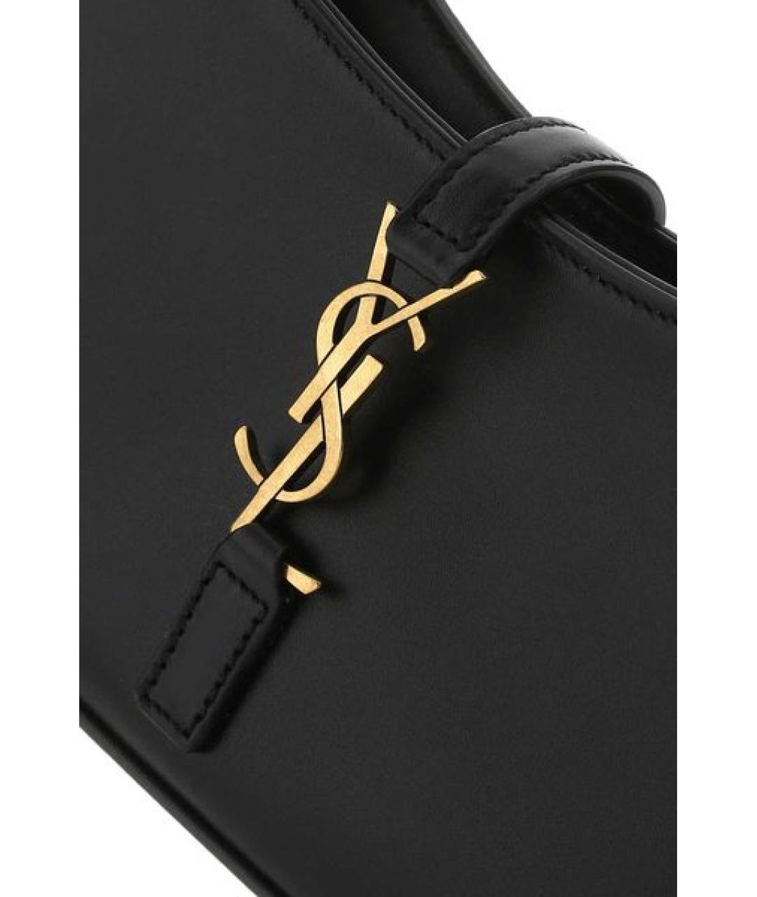 SAINT LAURENT Черная кожаная сумка с короткими ручками, фото 4