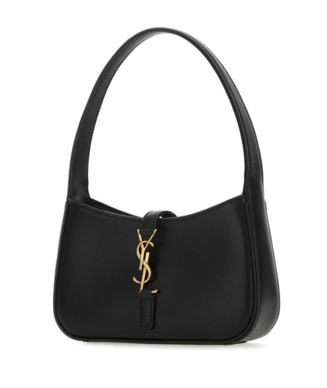 SAINT LAURENT Черная кожаная сумка с короткими ручками, фото 3