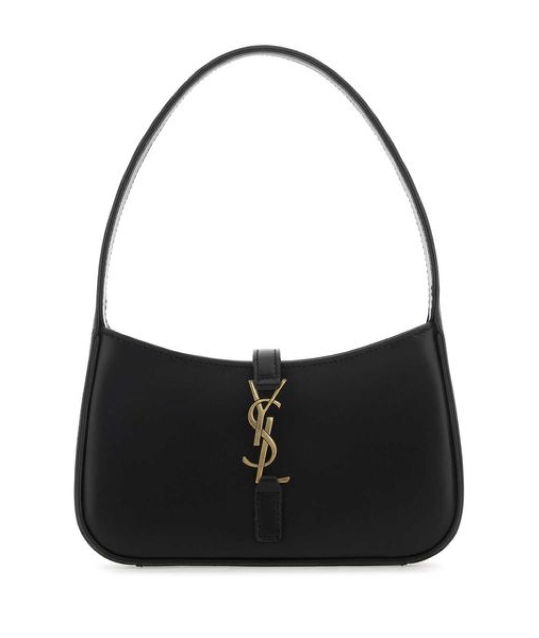 SAINT LAURENT Черная кожаная сумка с короткими ручками, фото 1