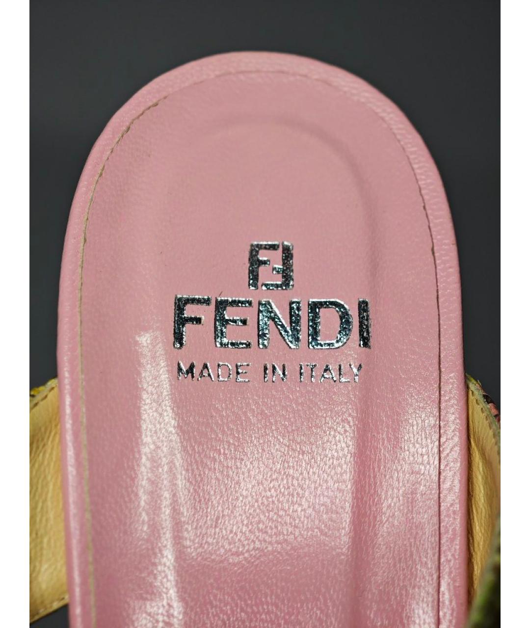 FENDI Мульти кожаные сабо, фото 7