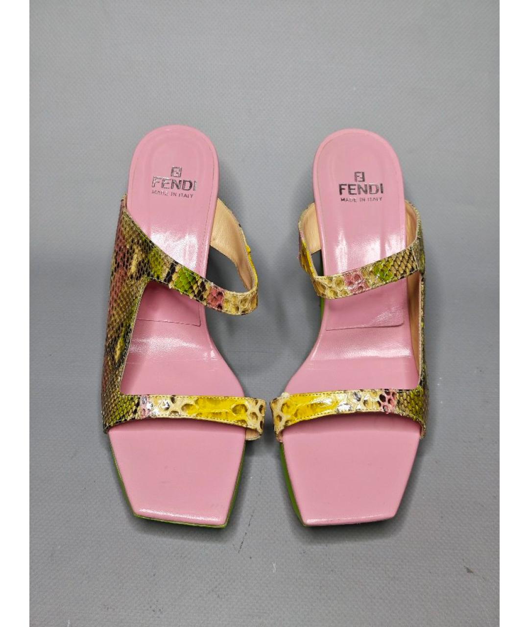FENDI Мульти кожаные сабо, фото 2