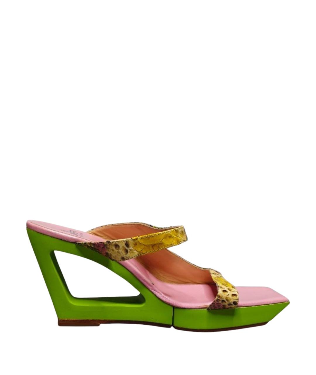 FENDI Мульти кожаные сабо, фото 1