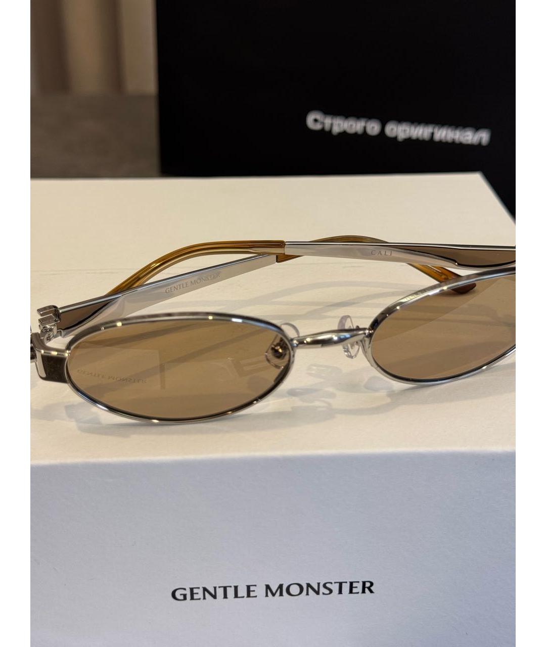 GENTLE MONSTER Серебряные металлические солнцезащитные очки, фото 8