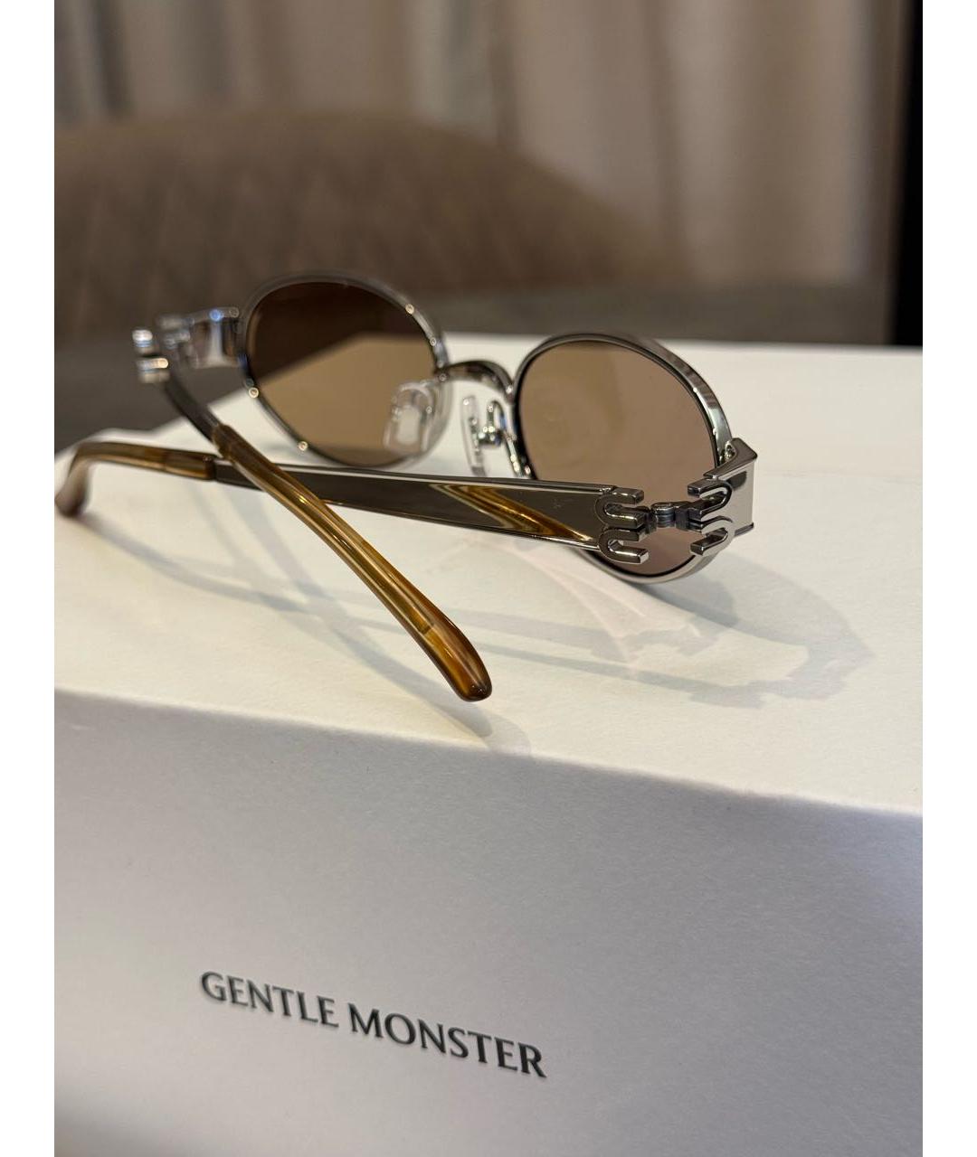 GENTLE MONSTER Серебряные металлические солнцезащитные очки, фото 4