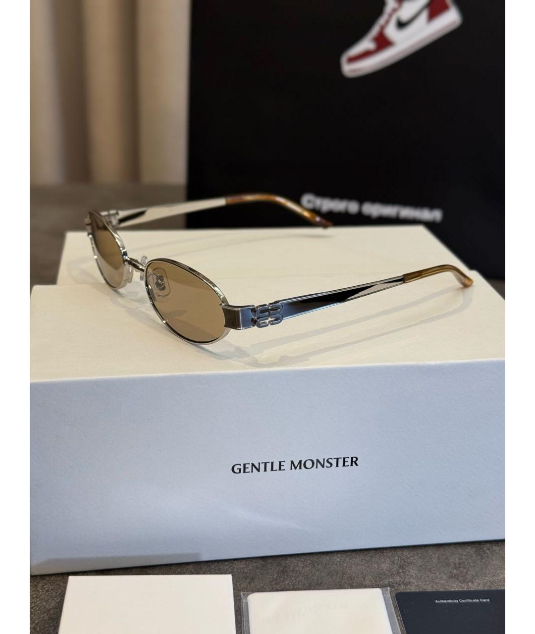 GENTLE MONSTER Серебряные металлические солнцезащитные очки, фото 3